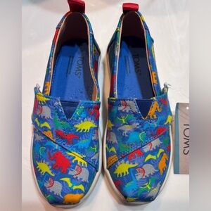 TOMS Alpargata Cobalt Blue Dinos Shoes Sz 11 Slip Ons
